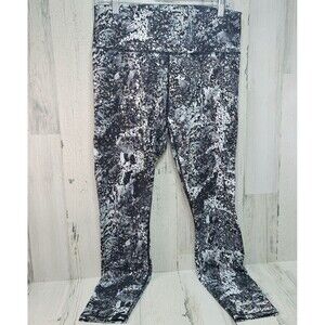 Guru Active Leggings Gray Bronze Metal Stone Splatter Yoga Pants Size L Gym Fit